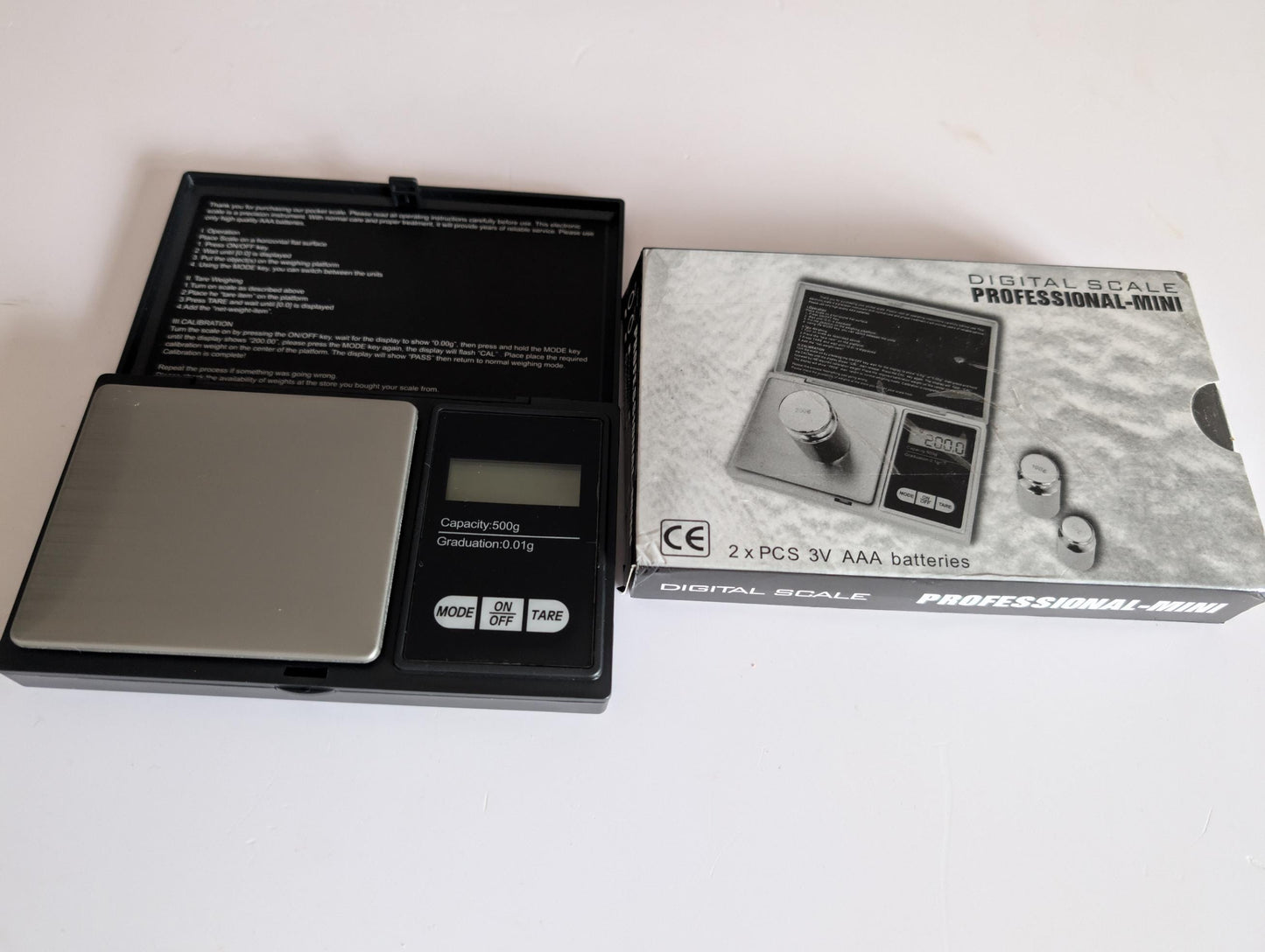 Professional Digital Weighing Scales - 0.01g x 500g includes free batteries
