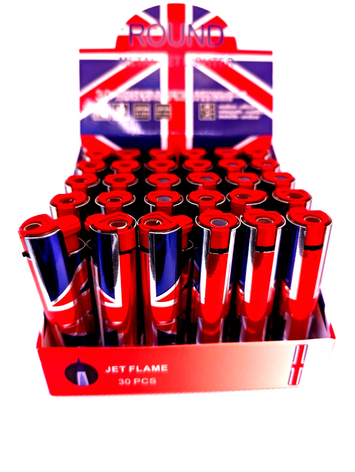 3 x Union Jack Windproof Turbo Jet Lighters (Refillable)