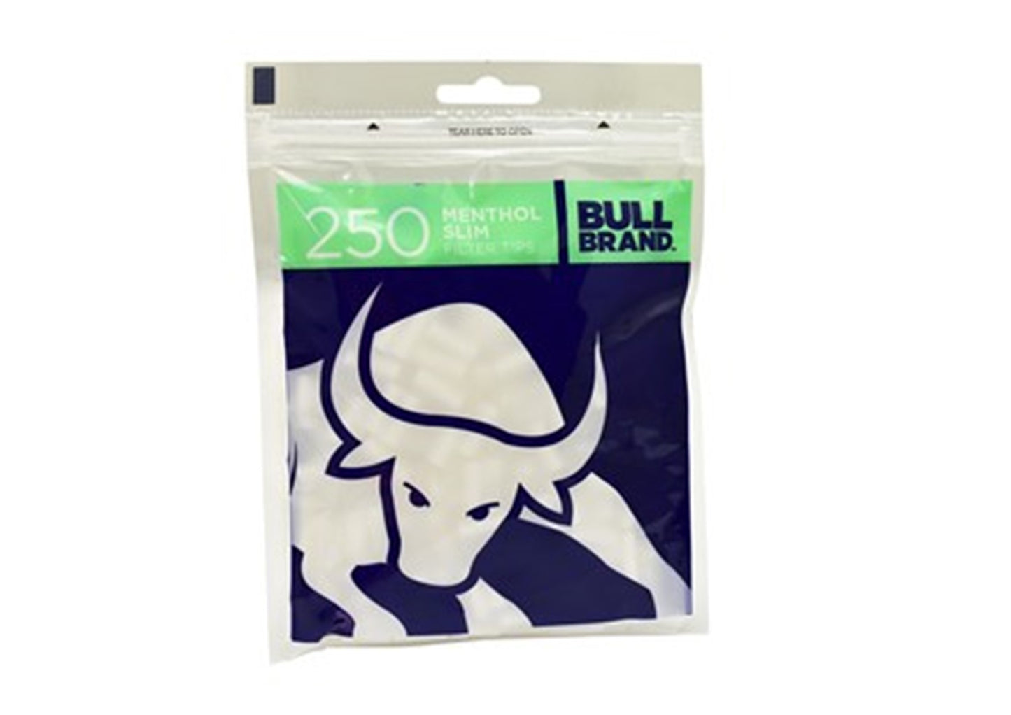Jumbo Bag of Bull Brand Slim Menthol tips - 250 tips