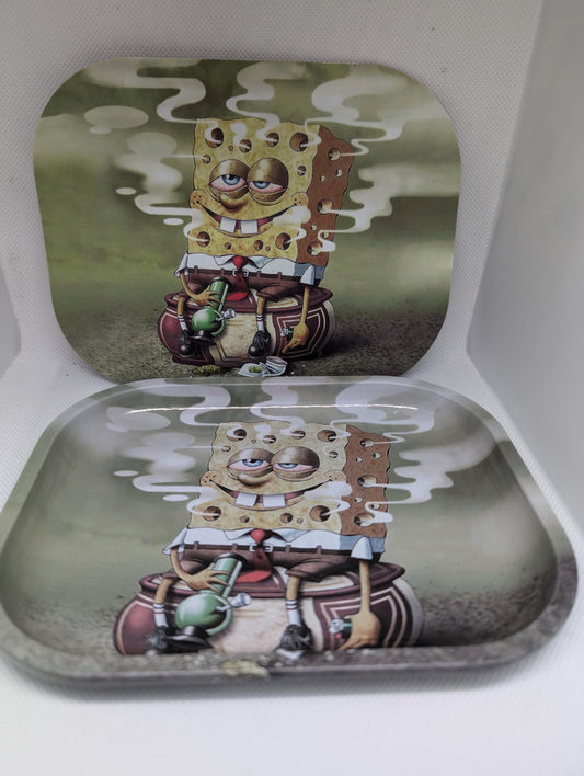 Sponge Bob Design Metal Rolling Tray with matching Magnetic Lid 18x14cm