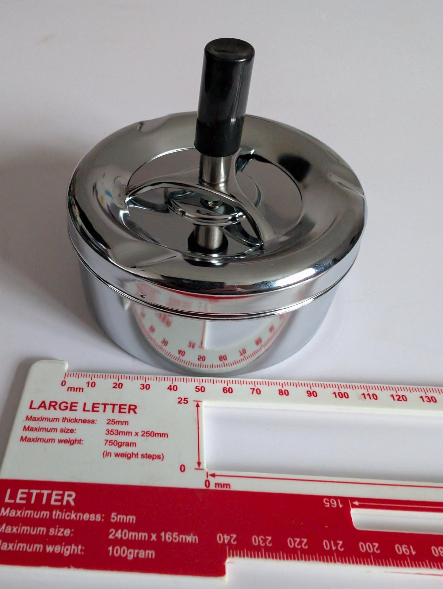 Chrome Spinning Ashtray 110mm Width x 50mm Deep For cigarettes, roll ups or cigars