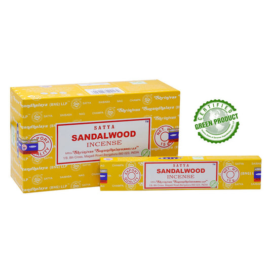 Sandalwood Incense Sticks by Satya (6 Packets)